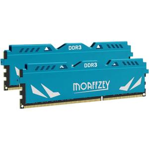 16GB(2x8GB) DDR3 RAM 1600MHz PC3-12800 CL11 Desktop Computer Memory, 240-Pin 1.5V 2Rx8 Dual Rank Non-ECC Unbuffered PC Computer RAM Stick Upgrade - Blue