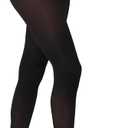 HUE womens Opaque Sheer to Waist Opaque Tight (5, Black)