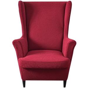 HZDHCLH Waterproof Wingback Chair Slipcovers 2 Piece,Stretch Spandex Wing Chair Covers for Living Room,Washalbe Armchair Sofa Slipovers (Burgundy)