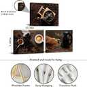 Sepwrol Vintage Coffee Theme Canvas Wall Art Brown Coffee Bean and Hand Grinder Coffee Machine Prints Printing Artwork for Kitchen Dining Room Cafe Bar Wall Decor 12"x16"x3