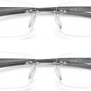 Bhigh 2 Pack Reading Glasses Blue Light Reading Glasses men's reading glasses for women Frameless Computer Reading Glasses