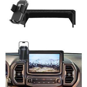 PZK Car Phone Holder for Ford Bronco Sport 2021 2022 2023 2024 Big Bend/Heritage/Outer Banks/Badlands Accessories 8-Inch Screen Fixed Clip Auto Lock Car Phone Mount 360 Rotation Fit for 4-7'' Phones