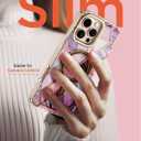 4 x MATEPROX Magnetic Marble Compatible with iPhone 16 Pro Case 6.3'' [2024],Stylish 3D Pattern Protective Phone Cases [Compatible with MagSafe] with Screen Protector Lanyard-Marble Purple