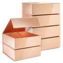 Stockroom Plus 5 Pack Proposal Boxes with Lid for Groomsmen, Bridesmaid, 9.5 x 9.5 x 3.5 Inch Glossy Rose Gold Magnetic Gift Box