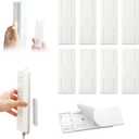 Self-Adhesive Desktop Socket Fixer, Power Strip Holder Adhesive Punch Free Socket Holder Cable Management Punch Free Surge Protector,Desktop Mountable Plug-in Socket Fixer Bracket Stand (White, 4PCS)