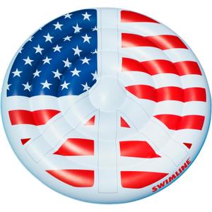 Swimline Inflatable Americana Peace Sign Island Pool Raft