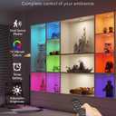 Radar Motion Sensor Puck Lights with Remote Control, RGB Rechargeable Wireless Under Cabinet Lighting for Kitchen, Magnet Stick on LED Closet Lights, Cordless Night Light for Counter, Stair, Bookshelf