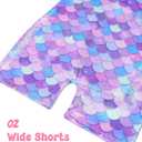 Gymnastics Leotards for Girls Shiny Toddler Biketard Unitard One Piece Tumbling Outfits (6-7 Years, 2pcs Mermaid & Love Heart)