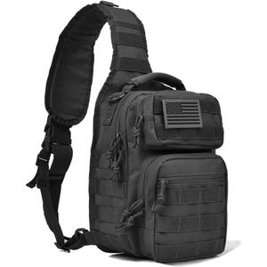 REEBOW GEAR Tactical Sling Bag for Men Military Single Shoulder Backpack Outdoor EDC Range Pack (Black)