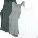 icyzone Women's Racerback Workout Tank Tops - Athletic Yoga Tops, Running Exercise Gym Shirts (Pack of 3), XL