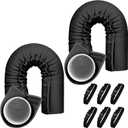 2 Packs Portable AC Hose Insulation Sleeve, Portable Air Conditioner Hose Cover Wrap, Fits for 5" & 5.9" Diameter Exhaust Hose,Insulated Hoses Duct Vent Cover, with 6 Adjustable Straps, Black