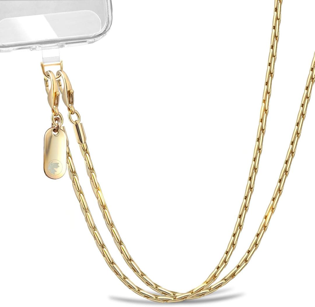 Crossbody Phone Strap Detachable Phone Chain Strap Crossbody Phone Lanyard Chain For Women (Large, Gold)