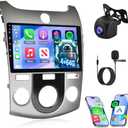 [4+64G] NHOPEEW Car Radio for Kia Forte 2009-2017 - Wireless Carplay and Android Auto - 9 Inch HD Touch Screen Android Car Stereo - EQ Audio/WiFi/GPS Navi/SWC/Bluetooth + AHD Backup Camera