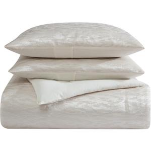 Vera Wang - King Comforter Set, Luxury Bedding Set with Matching Shams, Chic Room Essentials (Illusion Ivory, King)
