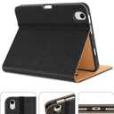 DTTO for iPad Mini 7th (A17 Pro) 2024/iPad Mini 6th Generation Case 2021 8.3 Inch, Premium Leather Business Folio Stand Cover for Mini 7/6 with Pencil Holder-Multiple Viewing Angles, Black