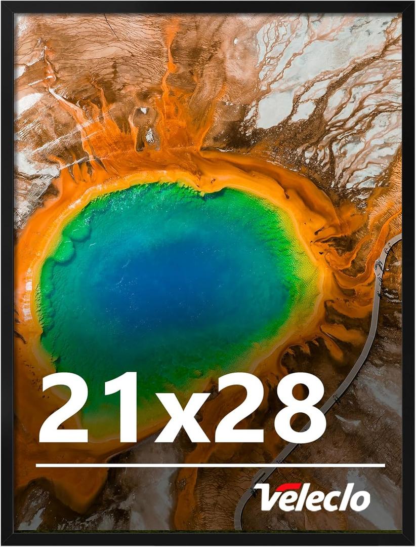 21x28 Picture Frame for Wall Display, 21x28 Black Picture Frame with Shatter Resistant Plexiglass, Stable and Sturdy 21 x 28 Poster Frame for Wall Display, Handpicked Gift Collection, 1 Pack