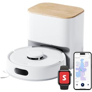 SwitchBot K11+ Robot Vacuum & Mop with Matter, 6000Pa Suction, 90-Day Hands-Free Self-Emptying, LDS Navigation, 3.6 Ultra-Slim, Anti-Tangle for Pet Hair, Works with Alexa, Google Home, Apple Home