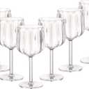 6-Pack Plastic Wine Glasses - 12oz Shatterproof Stemware, Reusable BPA-Free Lead-Free Vintage Clear Vintage Goblets for Weddings, Parties Occasions,Perfect Gifts for Weddings, Birthday.