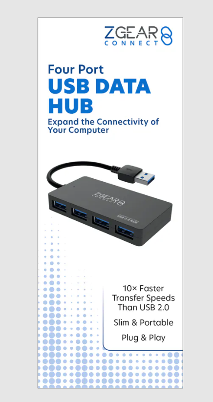 ZGEAR 4 PORT USB DATA HUB