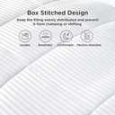 Bedsure Duvet Insert Full Size - Lightweight Comforter, Quilted Cooling Duvet Insert, Down Alternative Summer Comforter with 8 Tabs, Ultra Soft, Striped, Machine Washable, Full, White, 82x86 inches