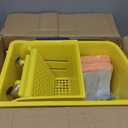 Matthew Cleaning 22 Quart Compact Mop Bucket INCL.2 Pack Mop Head with Side Press Wringer On Wheels,Tandem Portable Floor Cleaning Wavebrake,Ideal for Household,Industrial,Restaurant,Janitorial Use