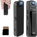 Mini Body Camera with 64GB Memory Card,Premium Portable 1080P Small Body Camera with Night Vision and Motion Detection Wearable for Office, Law Enforcement, Security Guard (64GB)