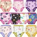 MooMoo Baby Potty Training Underwear Absorbent Toddler Training Pants for Boys and Girls 10 Packs Cotton Pee Pants 2T-9T (4T, Pink)