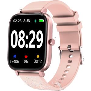 Smart Watch for Women Fitness Tracker Watch for Android/iOS Phones, Activity Trackers and Smartwatches with Heart Rate/Sleep Monitor, Step Counter, Waterproof Smart Watches (Pink)