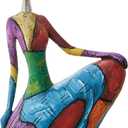 Octdays Art Female Sculpture Figurines, Abstract Woman Statue for Home Decor, Modern Colorful Sculpture Decorations for Living Room Shelf Office Cabinet Accents (Colorful-A)