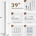 Atemou 2.8 in. x 2.8 in. x 39 in Railing Post with Screws | Porch and Deck Railing Post,Fence Poles for Decks, Stair Railing Porches(Side Mount)