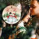 3 x ZAGKOO First Christmas Married Ornament 2025 - Mr and Mrs Gifts, Wedding Gifts for Couples, Wedding Gift for Newly Wed, Just Married, Bride, Bridal Gift Ideas - 1st Snowman Ornament Decoration