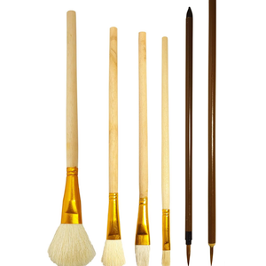 7 PCs Pottery Glazing Brushes, Goat Hair Mop & Blending Brush Set for Ceramics, Acrylic Painting, Clay - Soft Bristle Artist Tools for Pottery Wheel, Canvas, Kiln Firing