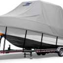 Tsukiko T-Top Boat Cover, 1200D Heavy Duty Marine Grade T Top Boat Covers Fits 22-24ft Long, Waterproof Center Console Boat Cover, Tear-Resistant Boat Storage Cover