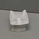 Small Elevated Slow Feeder Cat Bowl,Cute Tilted Detachable Cat Slow Feeder Food Bowls,Anti Vomiting Raised Pet Bowl for Dry and Wet Food,Whisker Friendly,Suitable for Cats & Small Dogs,White