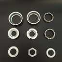 One-Piece Bottom Bracket Cup Set Bearings, 2" Cup Bottom Bracket Set Silver