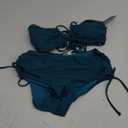 Women's Bikini Sets Two Piece Bathing Suits Sexy Textured Halter Padded Bikini Swimsuits Side Tie Thong Bottom Swimwear L B