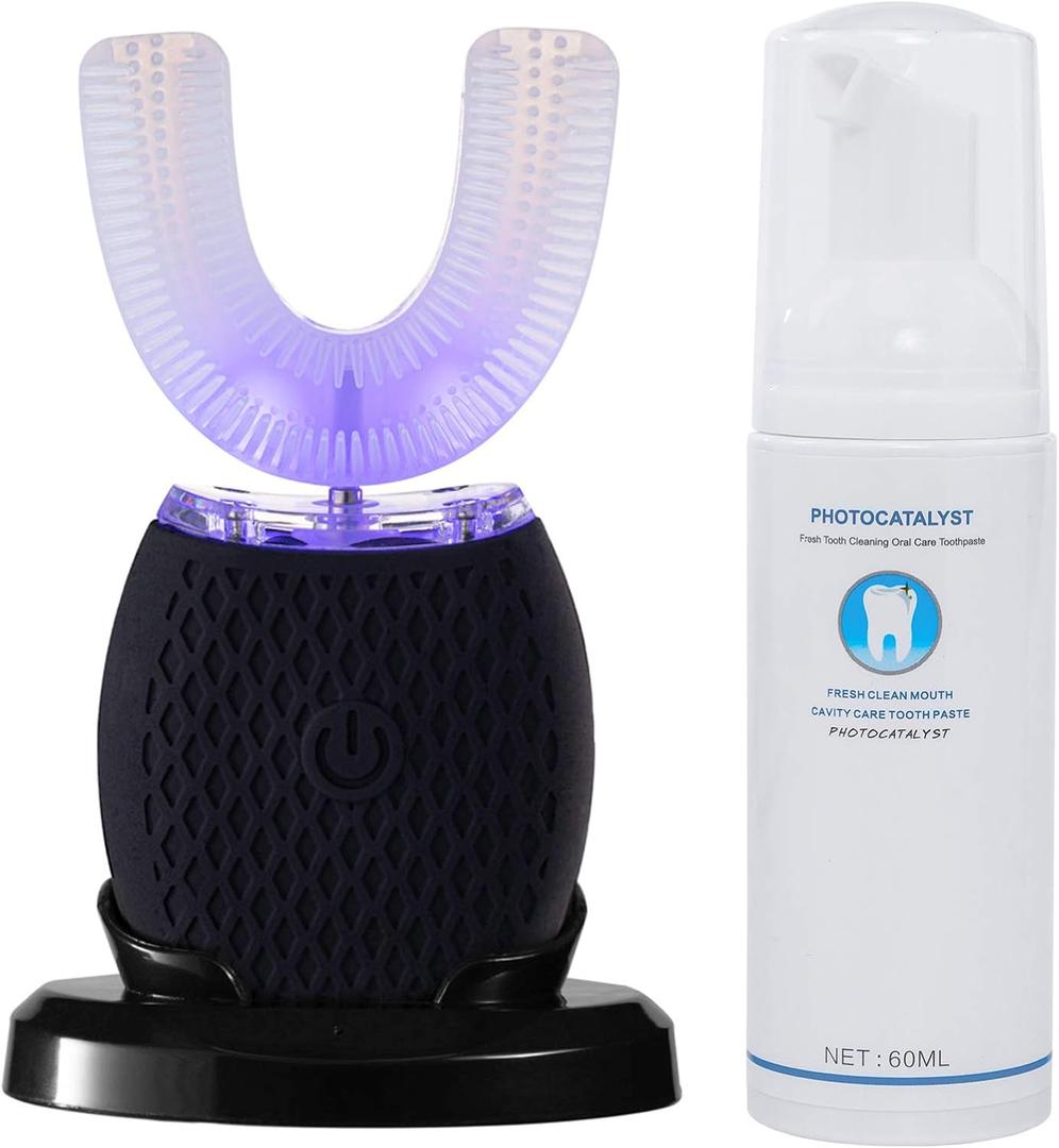 Ultrasonic Toothbrush for Adults Automatic Electric Toothbrush Portable Washable Soft Bristles 30s Automatic Timer Wireless Charging Dual-Use for Travel & Home