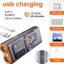 ODISON R7 Ultrasonic Dog Repeller with LED Flashlight, 50ft Range Anti-Barking Device, USB Rechargeable Dog Training Tool with 3 Modes, Waterproof Dog Deterrent for Walking, Hiking & Outdoor Safety