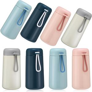 Bokon 4 Pack 9oz Small Water Bottle Made of 304 Stainless Steel Double Wall Vacuum Insulated for Hot and Cold Drinks Leakproof with Carry Handle for Travel Gym Hiking