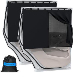 Car Window Shades with 8 Strong Magnets-26.8"x19.7" Dual Layer Car Rear/Side Window Sunshade for Baby - Full Blackout Semi-Transparent 2-in-1 Universal Auto Sun Shade for Kid & Pet Protection (2 Pack)