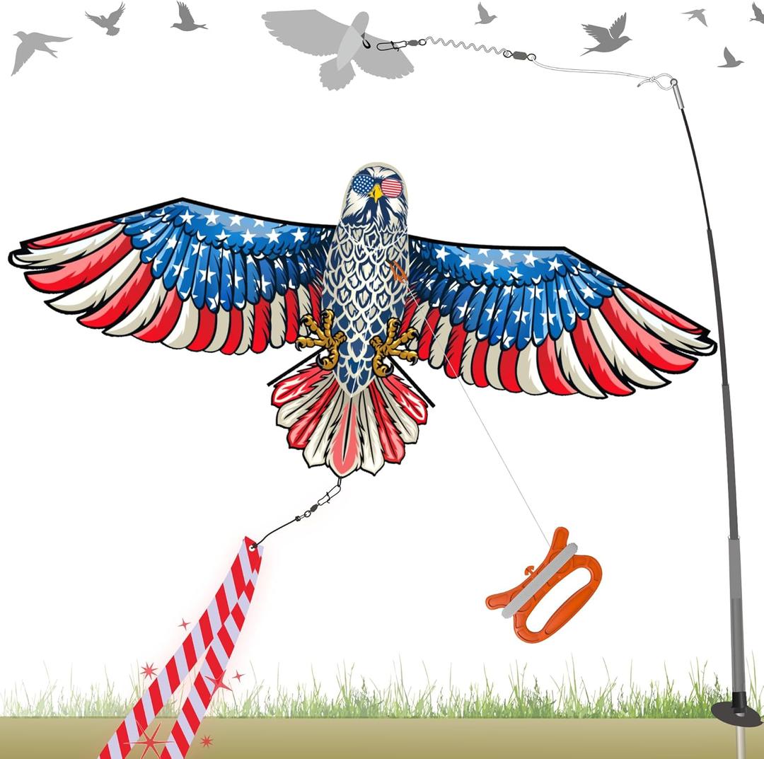 Bird Scare Kite with 12.5FT Telescopic Pole