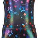 Gogokids Gymnastics Leotards for Girls Sloping Shoulders Kids Dance Unitards Biketards with Shorts for 3-12 Years