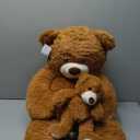 Muiteiur Giant 40" Teddy Bear - Cute Brown Stuffed Mom & Baby Bear Plush Toy - Great for Kids, Baby Showers, Parties (39 in, Brown-1)