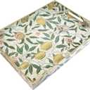 Spsyrine Lemon Serving Tray with Handles, Plastic Decorative Tray for Coffee Table, Living Room, Home Decor