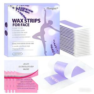 Facial Wax Strips for Hair Removal: Fast Working and Gentle for Face, Eyebrow, Upper Lip, Chin - Waxing Strips Kit for Women - At Home Waxing Kit with 40 Face Wax Strips + 4 Calming Oil Wipes