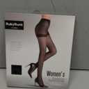 2 Pack Sheer Tights for Women, Control Top Pantyhose, 15 Denier, run resistant black sheer tights reinforced toe (Large)