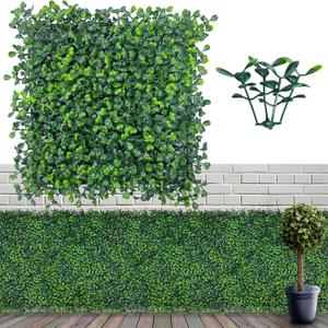 Artificial Grass Wall Panel Backdrop,10" X 10" 12P(8.4 sqft) UV-Anti Greenery Boxwood Panels for Indoor Outdoor Green Wall Decor & Ivy Fence Covering Privacy (10"X10" 12P, Green)
