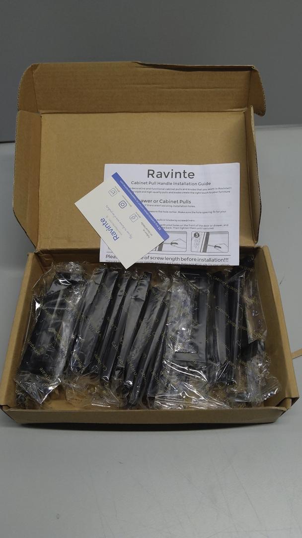 Ravinte 30 Pack | 5 Inch Cabinet Pulls Matte Black Stainless Steel Kitchen Drawer Pulls Cabinet Handles 5 InchLength, 3 Inch Hole Center