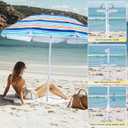 beach umbrella with sand anchor,UPF 50+protection,8 ribs, beach umbrellas for sand portable,with button tilt - multifunctional outdoor sunshade for gardens,courtyards,and beaches.