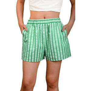 Women Plaid Lounge Boxer Shorts Cute Summer Y2K Pajama Bottoms Sleep Gingham Shorts (Large)